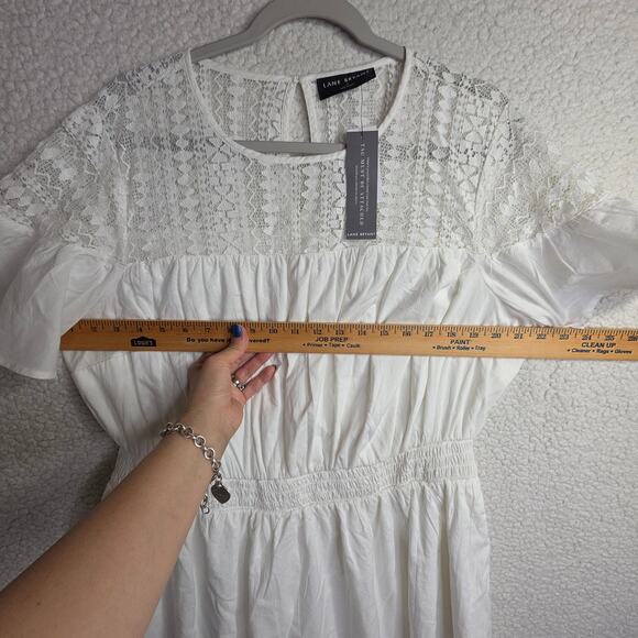 Lane Bryant NWT Sz16 White couqette romantic lacey dress. Elastic Waist Bridal - Picture 4 of 15